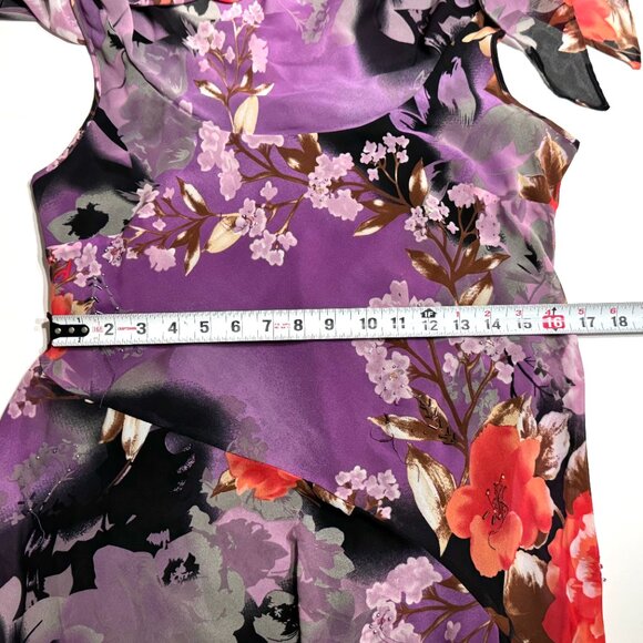 Vtg Y2K Floral Dress Asymmetrical Handkerchief Flutter Sleeve Fairy Whimsical - Picture 13 of 16